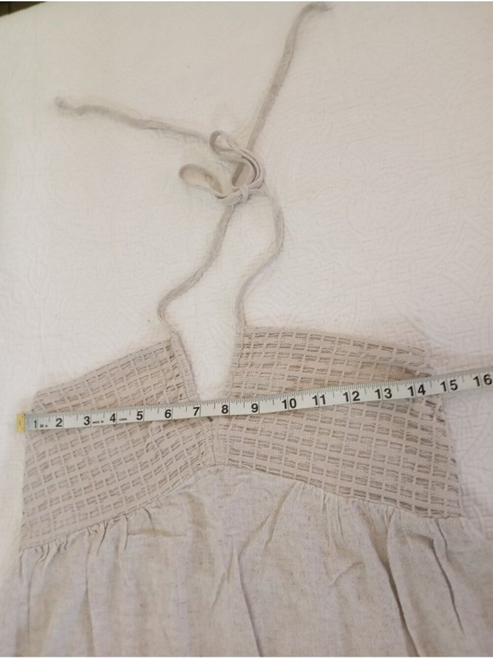 Tiffosi Beige Halter Maxi Dress Crochet Detail Size S Womens Casual Summer Wear - Picture 8 of 9